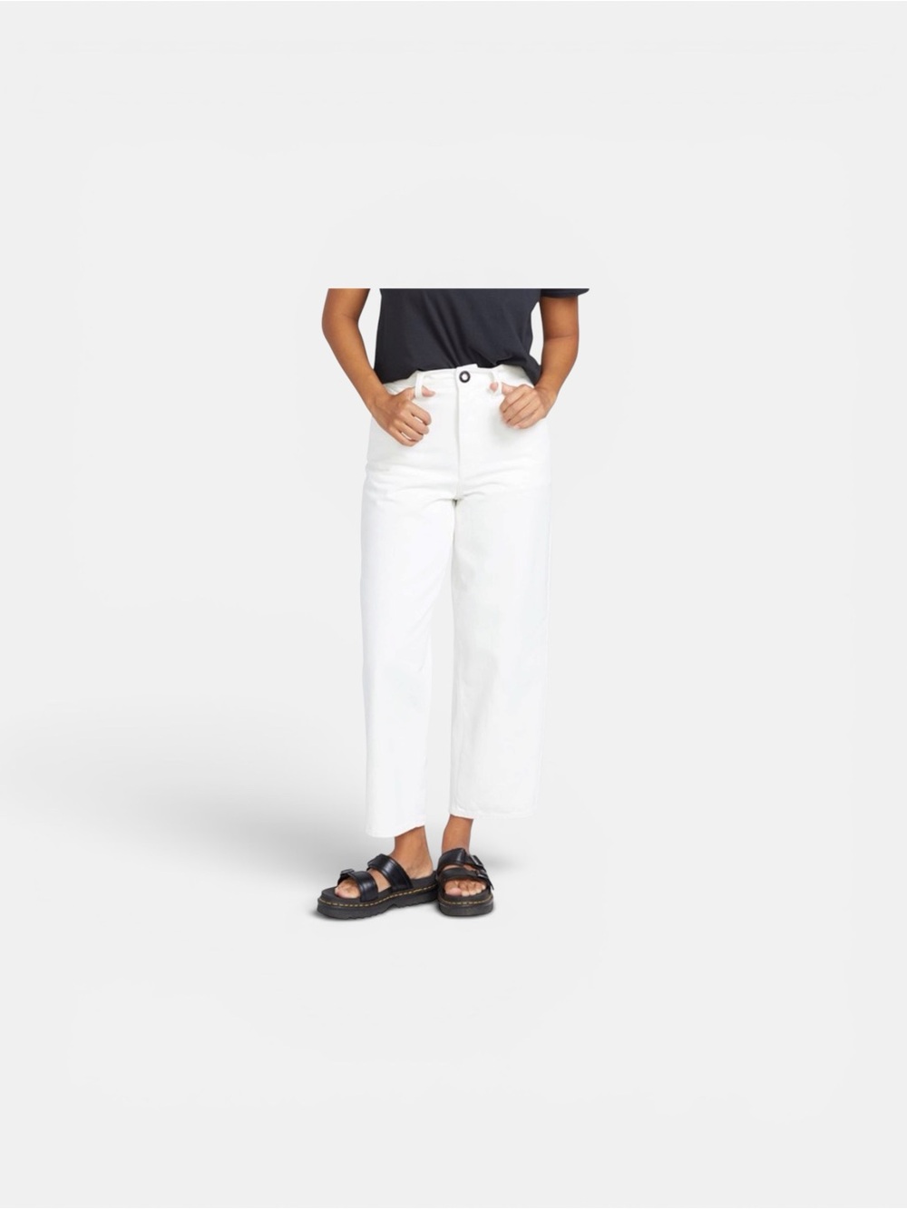 Volcom HIgh Rise Loose Fit Weellow Denim Jeans Womens 24 White NEW